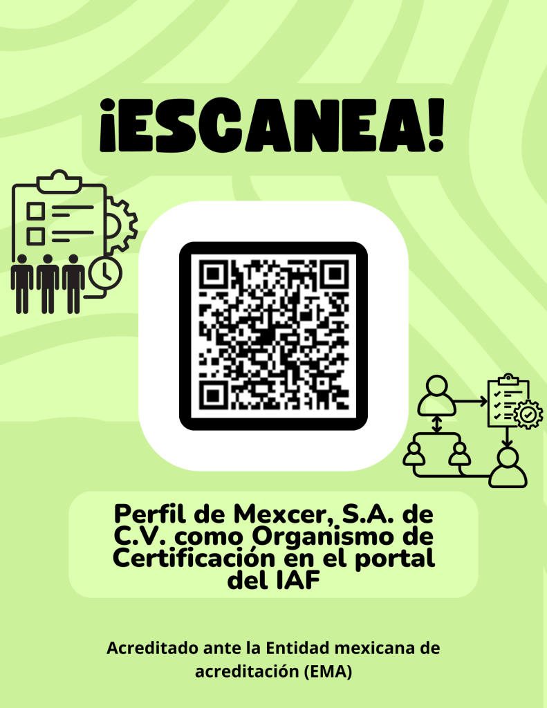 Y perfil de Mexcer como Organismo de Certificación en el portal del IAF